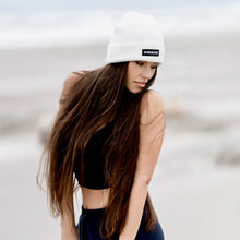 Load image into Gallery viewer, Beckah Shae Black Awake Joggers and White Awake Beanie Side Look