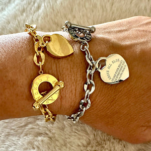 Beckah Shae Guard Your Heart Gold or Silver Bracelet with the writing "Above all else guard your heart, for everything you do flows from it." Romans 4:23