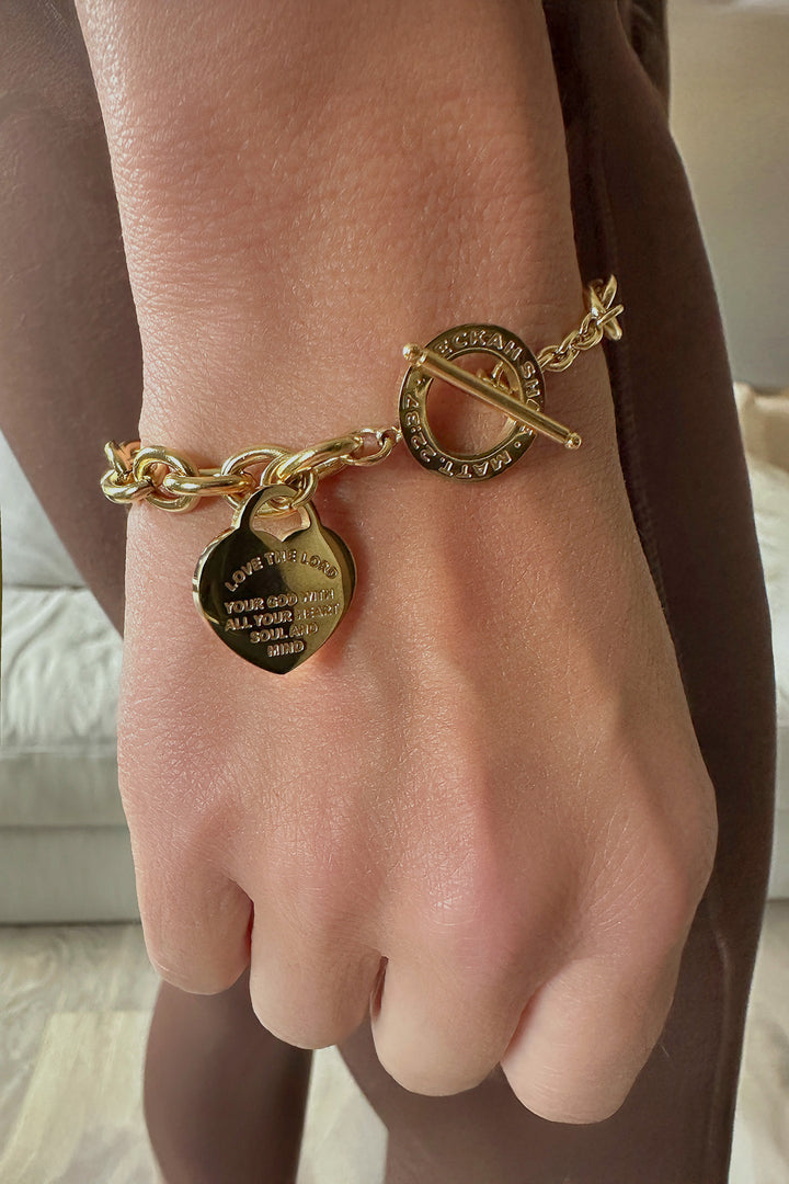 DEVOTION HEART GOLD BRACELET